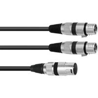 Omnitronic 30225210 XLR Adapterkabel [1x XLR-stekker 3-polig - 2x XLR-bus 3-polig] 1.50 m Zwart - thumbnail
