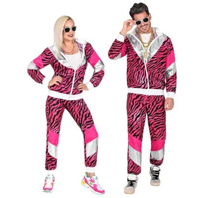 Fout 80&apos;s Trainingspak Tijger Roze Unisex - thumbnail