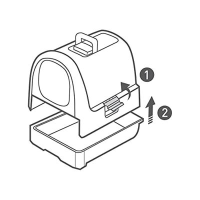 Kattenbak Curver Antraciet 51 x 38,5 x 39,5 cm Plastic (Plastic) - thumbnail