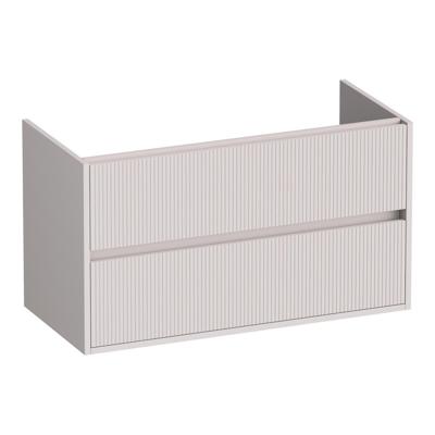 Brauer Adore Wavy - Onderkast - 100 cm - met 2 Softclose Lades Greeploos en 1 Sifon Uitsparing - Mat Zand
