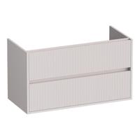 Brauer Adore Wavy - Onderkast - 100 cm - met 2 Softclose Lades Greeploos en 1 Sifon Uitsparing - Mat Zand - thumbnail