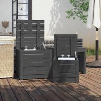 3-delige Tuinboxset massief grenenhout grijs - thumbnail