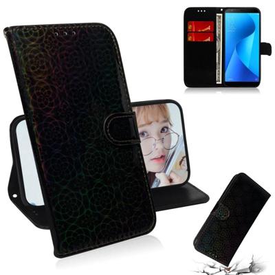 Voor de Zenfone Max plus (M1) ZB570TL effen kleur kleurrijke magnetische Buckle horizontale Flip PU lederen draagtas met houder & kaartsleuven & porte