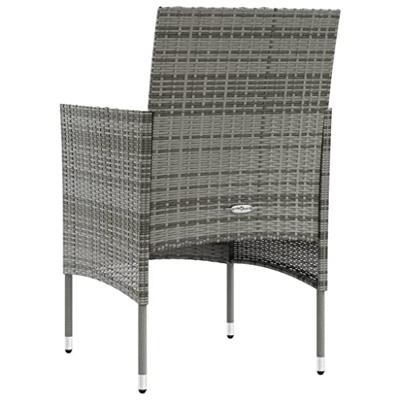 16-delige Loungeset met kussens poly rattan grijs
