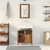 2-delige Badkamermeubelset bewerkt hout oud houtkleurig - thumbnail