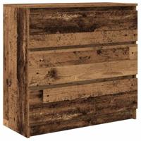 Dressoir 80x35x76 cm spaanplaat oud hout - thumbnail