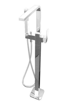 Badkraan Vrijstaand A-Line Mengkraan Vierkant Chroom 1 Greeps met Handdouche Badkraan Vrijstaand A-Line Mengkraan Vierkant Chroom 1 Greeps met Handdouche