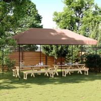 VidaXL Partytent inklapbaar pop-up 580x292x315 cm bruin - thumbnail