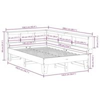 Bed met boekenkast zonder matras grenenhout wit 140x190 cm - thumbnail