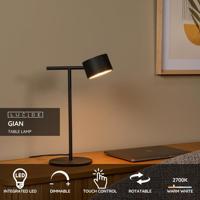 Lucide GIAN - Tafellamp - LED Dimb. - 1x9W 2700K - Zwart - thumbnail