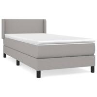 Boxspring met matras stof lichtgrijs 90x200 cm - thumbnail