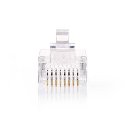 Nedis RJ45-Connector | RJ45 Pass Through | Solid UTP CAT5 | Recht | Verguld | 10 Stuks | PVC | Transparant | Doos - CCGB89330TP