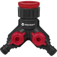 TOOLCRAFT 2302363 Kunststof 2-voudige splitser Steekkoppeling Waterstop, Met reguleerventiel - thumbnail
