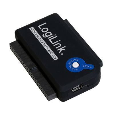 LogiLink HDD Adapter [1x USB-A 2.0 stekker - 1x SATA-stekker 7-polig, IDE-bus 40-polig, IDE-bus 44-polig] LogiLink Adapter USB 2.0 to 2,5 + 3,5 Zoll IDE + SATA