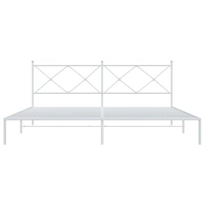 Bedframe met hoofdbord metaal wit 200x200 cm