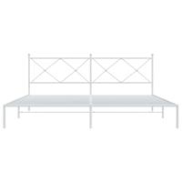 Bedframe met hoofdbord metaal wit 200x200 cm - thumbnail