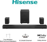 Hisense AX5125H Soundbar Zwart Incl. draadloze subwoofer, USB, Bluetooth - thumbnail