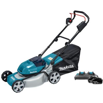 Makita dlm463pt2 | lxt 2x18 v accu grasmaaier | 46 cm | 5,0 ah accu (2 st) | duo snellader | in doos