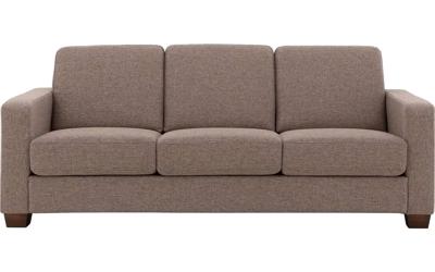 Goossens Bank N-joy Divana bruin, stof, 3-zits, stijlvol landelijk