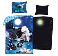 Hoe Tem je een Draak Dekbedovertrek Together we Fly Glow in the Dark - 140 x 200 cm - Katoen - thumbnail