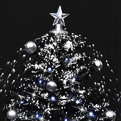 VidaXL Kerstboom sneeuwend met paraplubasis 75 cm pvc zwart
