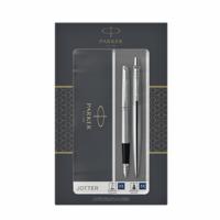 Balpen en vulpen Parker Jotter stainless steel CT medium 2 stuks - thumbnail