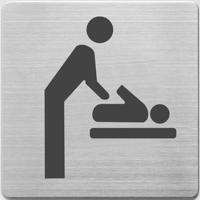 Alco AL-450-7 Pictogram RVS 90x90x1mm - WC Baby Ruimte - - thumbnail
