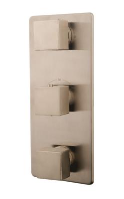 Wiesbaden Rombo afbouwdeel inbouwthermostaat 3 weg geborsteld staal Wiesbaden Rombo afbouwdeel inbouwthermostaat 3 weg geborsteld staal