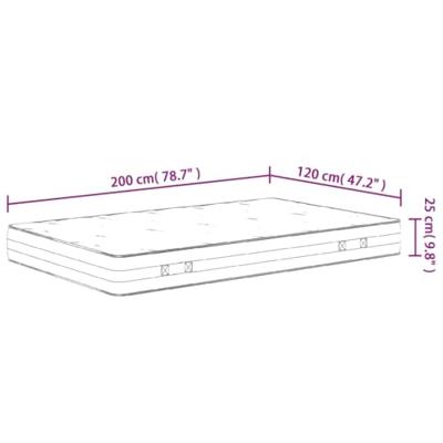 Pocketveringmatras middelhard-hard 120x200 cm