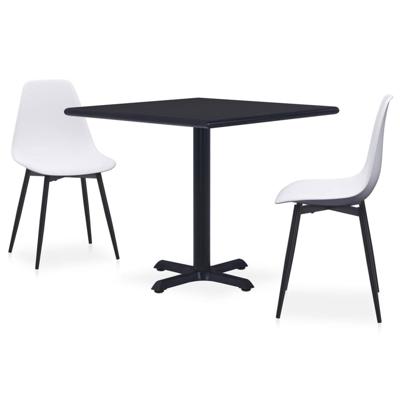 vidaXL 3-delige Tuinset metaal en PP wit