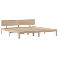 Bedframe met hoofdbord massief grenenhout 180x200 cm - thumbnail