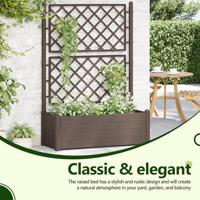 Plantenbak met latwerk 100x43x142 cm PP mokka - thumbnail