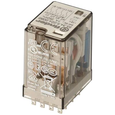 Finder 55.34.9.024.0080 Steekrelais 24 V/DC 7 A 4x wisselcontact 1 stuk(s) Finder 55.34.9.024.0080 Steekrelais 24 V/DC 7 A 4x wisselcontact 1 stuk(s)