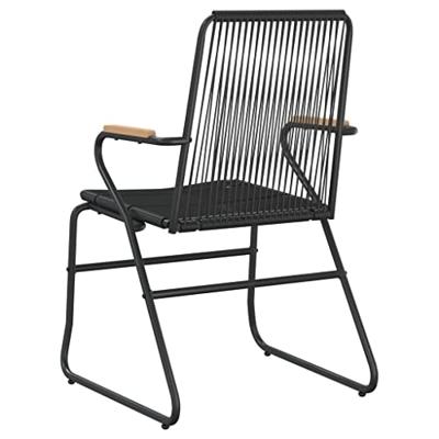 Tuinstoelen 2 st 58x59x85,5 cm PVC-rattan zwart Tuinstoelen 2 st 58x59x85,5 cm PVC-rattan zwart