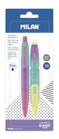 Set Balpennen Milan Pen Geel Blauw - thumbnail