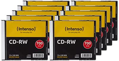 Intenso CD-R 80-minuten 700 Mb 12X Speed Re-Writable CD Media Slim Jewel Case (Pack van 10)