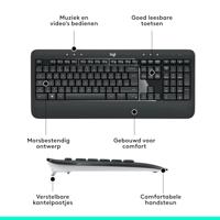 Logitech mk540 toetsenbord rf draadloos qwerty - thumbnail