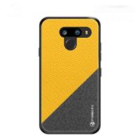 PINWUYO Hong serie anti-val TPU + chemische Fiber doek beschermende cover voor LG K50/q60 (geel) - thumbnail