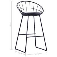 Barstoelen 2 st kunstleer zwart - thumbnail