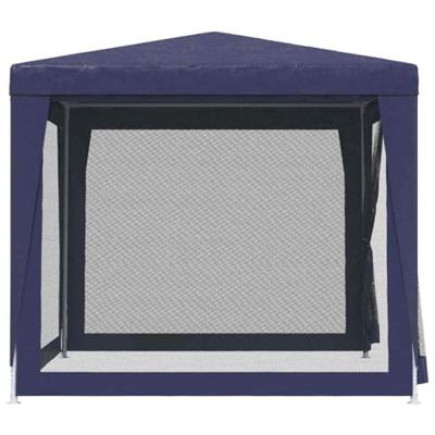 Partytent met 4 mesh zijwanden 2,5x2,5 m HDPE blauw - thumbnail