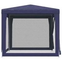 Partytent met 4 mesh zijwanden 2,5x2,5 m HDPE blauw - thumbnail