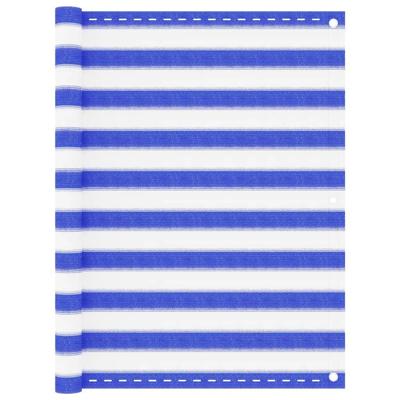 Balkonscherm 120x500 cm HDPE blauw en wit