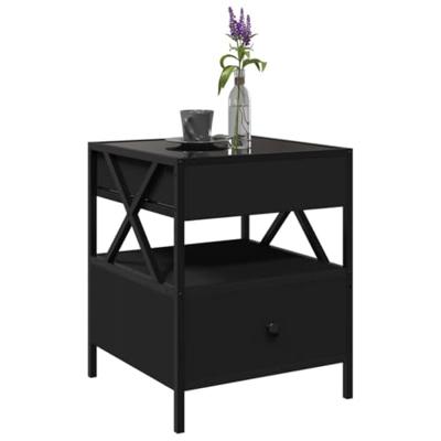 Salontafel met Infinity LED 40x40x51 cm zwart