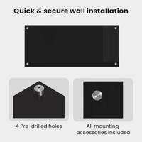 VidaXL Keuken achterwand zwart 90 x 40 cm gehard glas - thumbnail