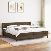 Boxspring met matras stof donkerbruin 200x200 cm - thumbnail