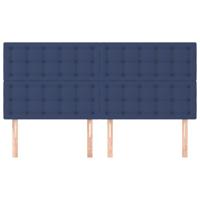 Hoofdborden 4 st 100x5x78/88 cm stof blauw - thumbnail