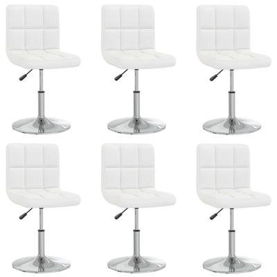 Eetkamerstoelen 6 st kunstleer wit