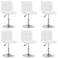 Eetkamerstoelen 6 st kunstleer wit - thumbnail