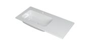 INK Wastafel Faktor polystone links met 1 kraangat 100 cm x 45 cm x 1,5 cm Glans wit 3407015 - thumbnail