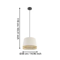 Eglo HanglampTabley Ø 38cm - linnen met rotan - 43975 - thumbnail